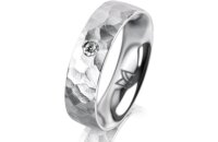 Ring 18 Karat Weissgold 5.5 mm diamantmatt 1 Brillant G...