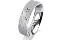 Ring 18 Karat Weissgold 5.5 mm kreismatt 3 Brillanten G...