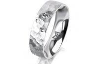 Ring 18 Karat Weissgold 5.5 mm diamantmatt 3 Brillanten G...