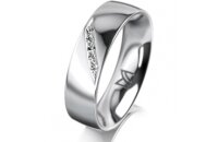 Ring 18 Karat Weissgold 5.5 mm poliert 5 Brillanten G vs...