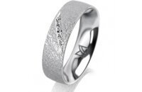 Ring 18 Karat Weissgold 5.5 mm kreismatt 5 Brillanten G...