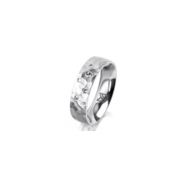 Ring 18 Karat Weissgold 5.5 mm diamantmatt 5 Brillanten G vs Gesamt 0,065ct