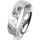 Ring 18 Karat Weissgold 5.5 mm diamantmatt 1 Brillant G vs 0,090ct