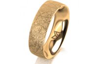 Ring 14 Karat Gelbgold 6.0 mm kristallmatt
