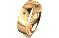 Ring 14 Karat Gelbgold 6.0 mm poliert 1 Brillant G vs...