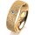 Ring 14 Karat Gelbgold 6.0 mm kristallmatt 1 Brillant G vs 0,050ct