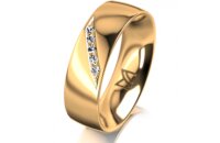 Ring 14 Karat Gelbgold 6.0 mm poliert 5 Brillanten G vs...