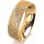 Ring 14 Karat Gelbgold 6.0 mm kristallmatt 5 Brillanten G vs Gesamt 0,065ct