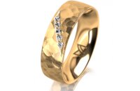 Ring 14 Karat Gelbgold 6.0 mm diamantmatt 5 Brillanten G...