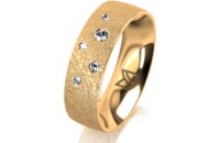 Ring 14 Karat Gelbgold 6.0 mm kreismatt 5 Brillanten G vs...