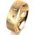 Ring 14 Karat Gelbgold 6.0 mm sandmatt 5 Brillanten G vs Gesamt 0,080ct