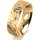 Ring 14 Karat Gelbgold 6.0 mm diamantmatt 5 Brillanten G vs Gesamt 0,080ct