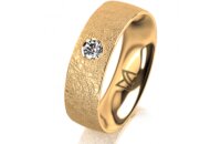 Ring 14 Karat Gelbgold 6.0 mm kreismatt 1 Brillant G vs...