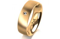 Ring 18 Karat Gelbgold 6.0 mm l&auml;ngsmatt 1 Brillant G...
