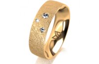 Ring 18 Karat Gelbgold 6.0 mm kreismatt 3 Brillanten G vs...