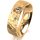 Ring 18 Karat Gelbgold 6.0 mm diamantmatt 3 Brillanten G vs Gesamt 0,060ct