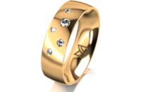 Ring 18 Karat Gelbgold 6.0 mm poliert 5 Brillanten G vs...