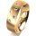 Ring 18 Karat Gelbgold 6.0 mm l&auml;ngsmatt 5 Brillanten G vs Gesamt 0,080ct