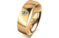 Ring 18 Karat Gelbgold 6.0 mm poliert 1 Brillant G vs...