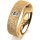 Ring 18 Karat Gelbgold 6.0 mm kristallmatt 1 Brillant G vs 0,090ct