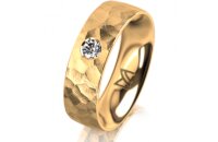 Ring 18 Karat Gelbgold 6.0 mm diamantmatt 1 Brillant G vs...
