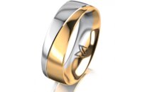 Ring 14 Karat Gelb-/Weissgold 6.0 mm poliert