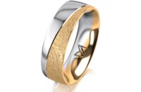 Ring 14 Karat Gelb-/Weissgold 6.0 mm kreismatt