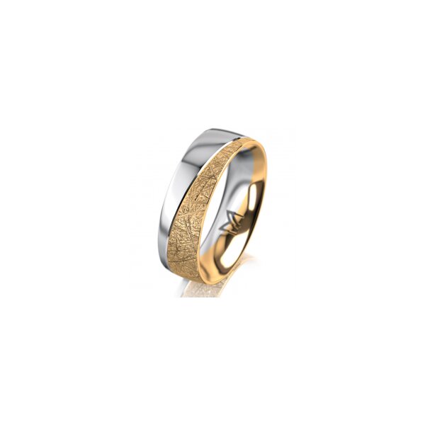 Ring 14 Karat Gelb-/Weissgold 6.0 mm kristallmatt