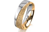 Ring 14 Karat Gelb-/Weissgold 6.0 mm kristallmatt