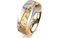 Ring 14 Karat Gelb-/Weissgold 6.0 mm diamantmatt