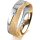 Ring 14 Karat Gelb-/Weissgold 6.0 mm kreismatt 1 Brillant G vs 0,025ct