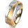 Ring 14 Karat Gelb-/Weissgold 6.0 mm sandmatt 1 Brillant G vs 0,025ct