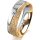 Ring 14 Karat Gelb-/Weissgold 6.0 mm kristallmatt 1 Brillant G vs 0,050ct