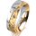 Ring 14 Karat Gelb-/Weissgold 6.0 mm diamantmatt 3 Brillanten G vs Gesamt 0,060ct