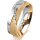 Ring 14 Karat Gelb-/Weissgold 6.0 mm kreismatt 5 Brillanten G vs Gesamt 0,065ct