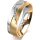 Ring 14 Karat Gelb-/Weissgold 6.0 mm sandmatt 5 Brillanten G vs Gesamt 0,065ct