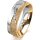 Ring 14 Karat Gelb-/Weissgold 6.0 mm kristallmatt 5 Brillanten G vs Gesamt 0,065ct