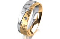 Ring 14 Karat Gelb-/Weissgold 6.0 mm diamantmatt 5...