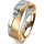 Ring 14 Karat Gelb-/Weissgold 6.0 mm sandmatt 1 Brillant G vs 0,090ct