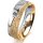 Ring 14 Karat Gelb-/Weissgold 6.0 mm kristallmatt 1 Brillant G vs 0,090ct