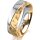 Ring 18 Karat Gelb-/Weissgold 6.0 mm diamantmatt