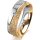 Ring 18 Karat Gelb-/Weissgold 6.0 mm kristallmatt 1 Brillant G vs 0,025ct