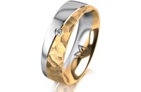 Ring 18 Karat Gelb-/Weissgold 6.0 mm diamantmatt 1...