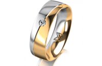 Ring 18 Karat Gelb-/Weissgold 6.0 mm poliert 1 Brillant G...