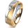 Ring 18 Karat Gelb-/Weissgold 6.0 mm sandmatt 1 Brillant G vs 0,050ct