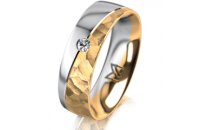 Ring 18 Karat Gelb-/Weissgold 6.0 mm diamantmatt 1...