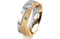 Ring 18 Karat Gelb-/Weissgold 6.0 mm kreismatt 3...