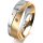 Ring 18 Karat Gelb-/Weissgold 6.0 mm sandmatt 3 Brillanten G vs Gesamt 0,060ct