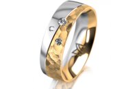 Ring 18 Karat Gelb-/Weissgold 6.0 mm diamantmatt 3...