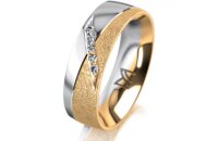Ring 18 Karat Gelb-/Weissgold 6.0 mm kreismatt 5...